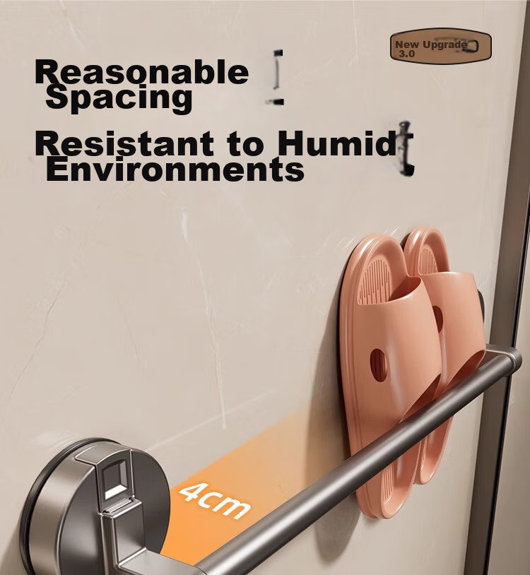 Baihan Suction Cup Bathroom Slipper Rack Towel Rack No Drilling Storage Shelf Waterproof Slipper Holder 9