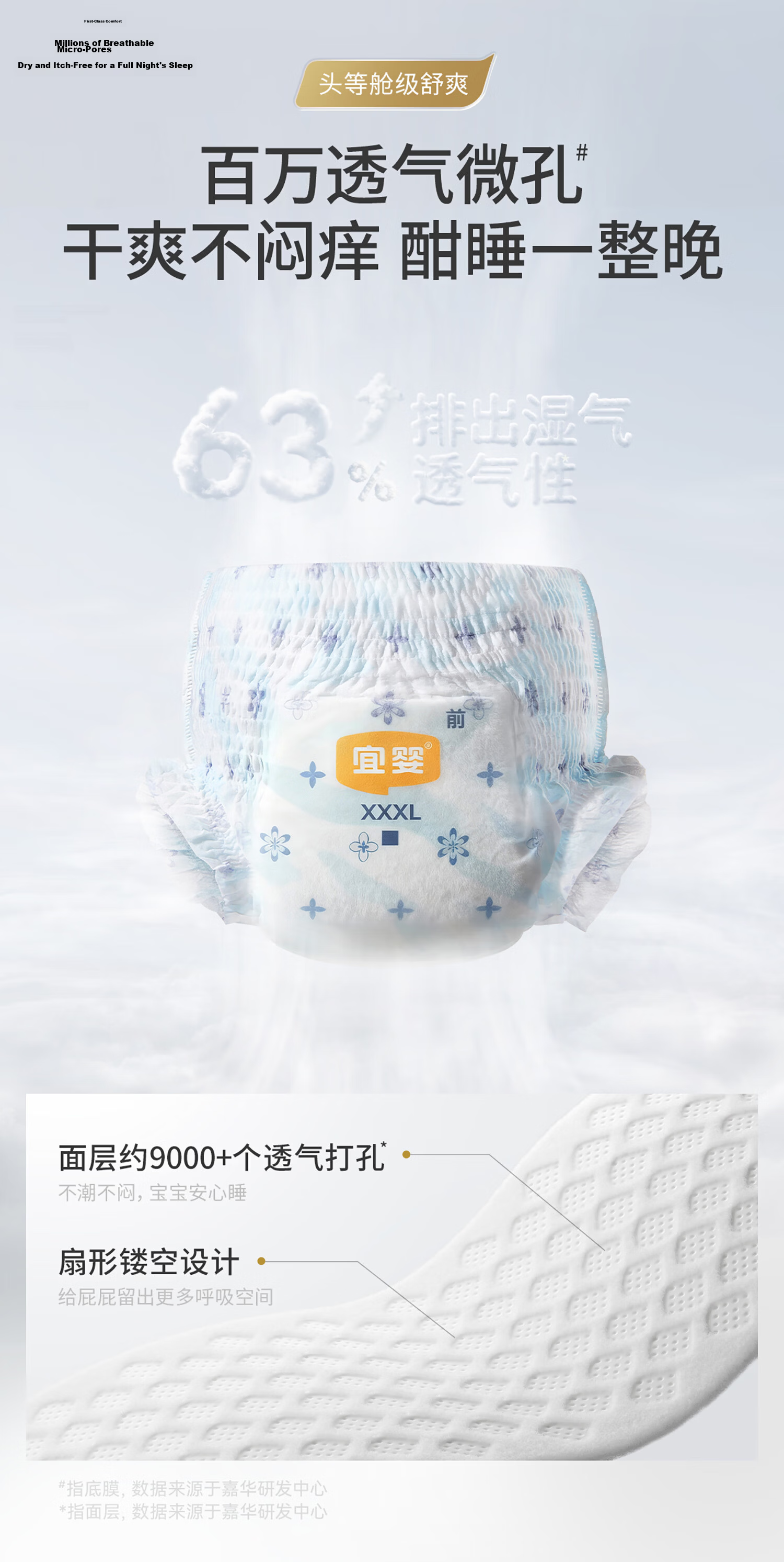Yiying [No Melamine Detected] New First-Class Pull-Up Diapers, M Size, Breathable, Leak-Proof, 56 Pieces 6