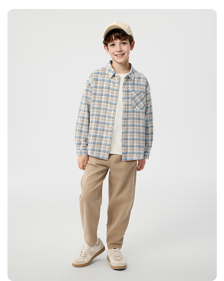 Balabala Kids Long Sleeve Shirt Baby Clothes Boys Girls 2026 New Spring Plaid Shirt Jacket 47