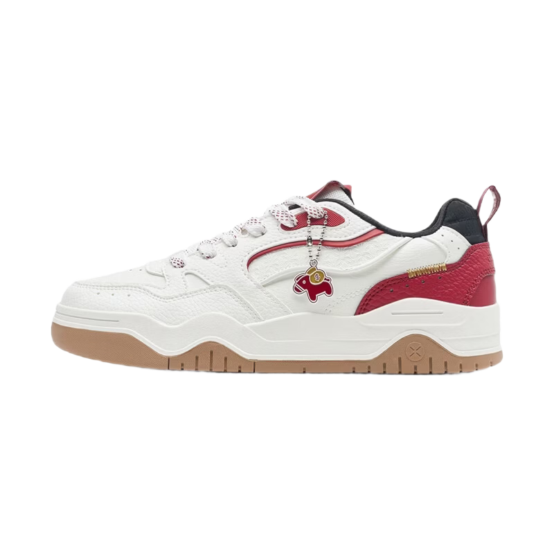 Xtep Haobai | Men's National Trend Sports Skate Shoes Breathable Soft Elastic Wear-Resistant White Sneakers Simple Versatile Shoes for Men