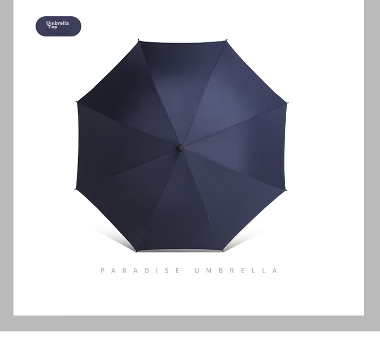 Paradise Umbrella Windproof Rain Umbrella Long Handle Large Reinforced Wind-Resistant Water-Repellent Semi-Automatic Straight Handle Moor Blue 14
