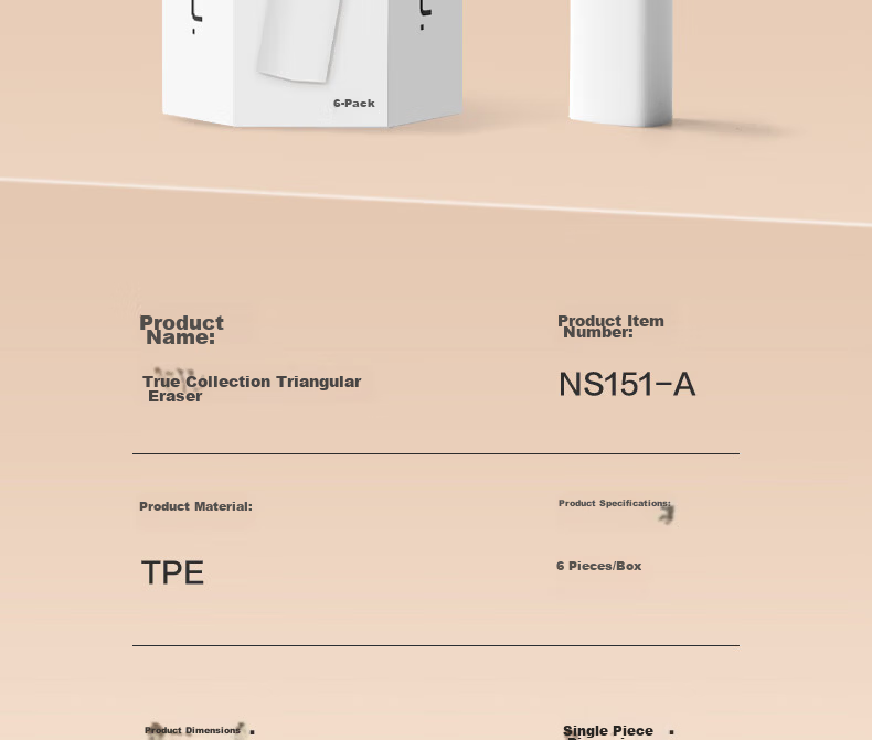 NUSIGN Deli Triangular Eraser for Students, Clean Erasing Without Residue, Sketch Art Eraser, 6-Pack, Best Online Price 16