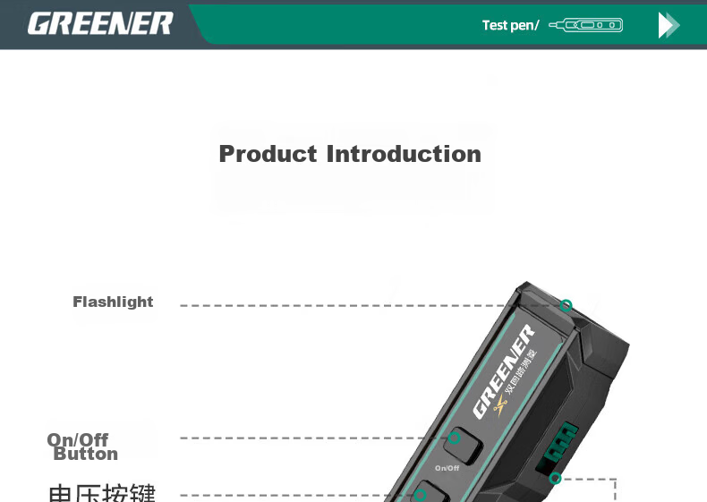 GREENER Electric Tester Pen Multifunction Digital Voltage Detector Screwdriver for Household Leakage and Wire Break Detection 25