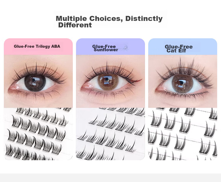 UPLUS Glue-Free False Eyelashes ABA Super Natural Lazy Trilogy Segmental Style Beginner 36 Clusters Self-Operated Gift 3