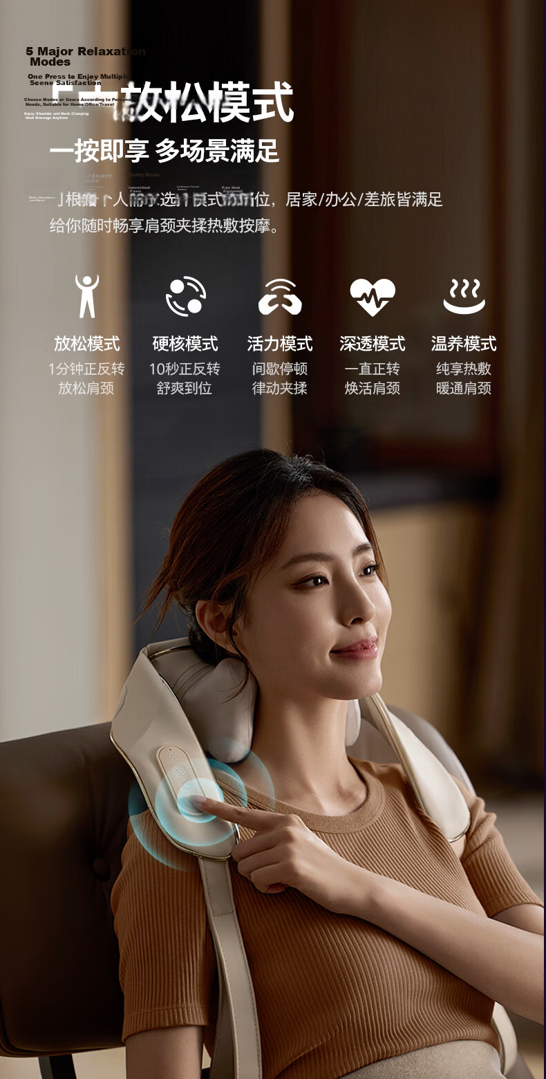 PHILIPS Shoulder and Neck Massager with Kneading and Tapping, Heat Therapy Massage Shawl for Trapezius Muscle, Gift for Elders, Friends, and Loved Ones, Model 5207N 12