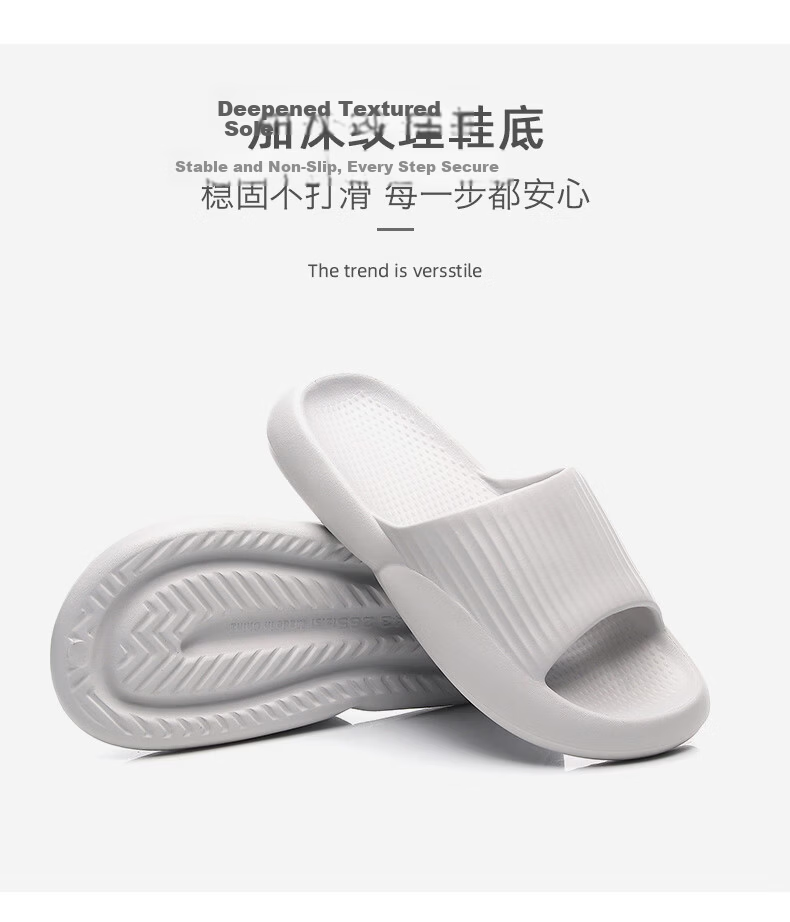 GUOLUOFEI Thick-Soled Slip-On Sandals for Men, Summer Bathroom Shower Non-Slip Couple Indoor Slippers for Me 6
