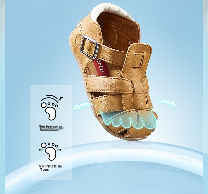 Katetu Children's Sandals, Girls' Summer Walking Shoes, Princess Shoes, for Ages 1-6, Boys' Closed-Toe Soft-Soled Baby Sandals XZ36 6