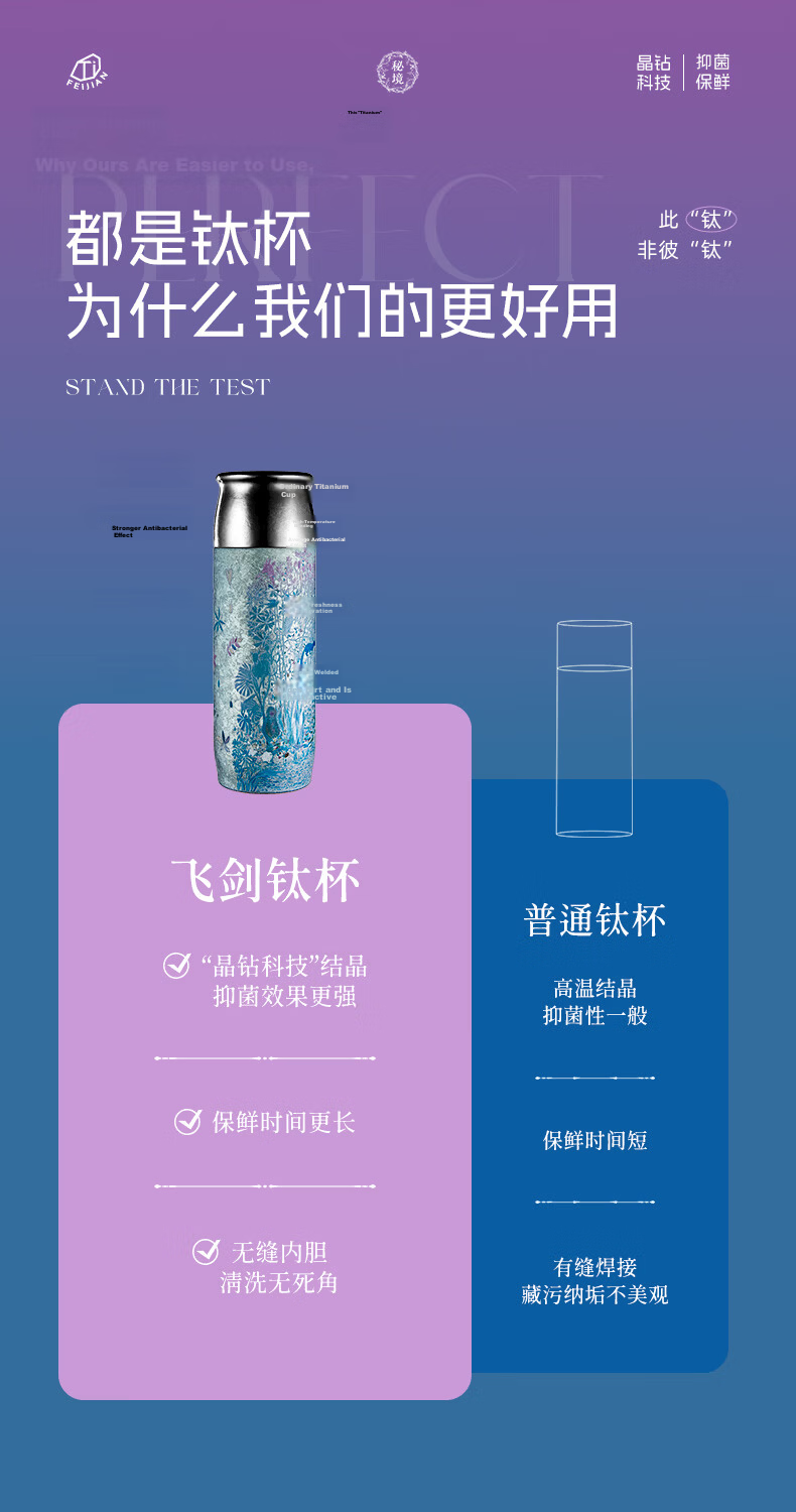Feijian Artist Collaboration Secret Realm Series Pure Titanium Insulated High-End Tea Steeping Cup High-Value Holiday Gift Titanium Cup 10