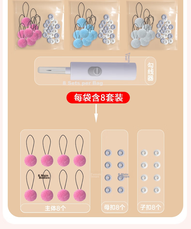 Bingyou Safety No-Pin Three-Color 24-Pack Quilt Fasteners Soft Clips Invisible No-Pin Duvet Cover Sheet Fixers 15