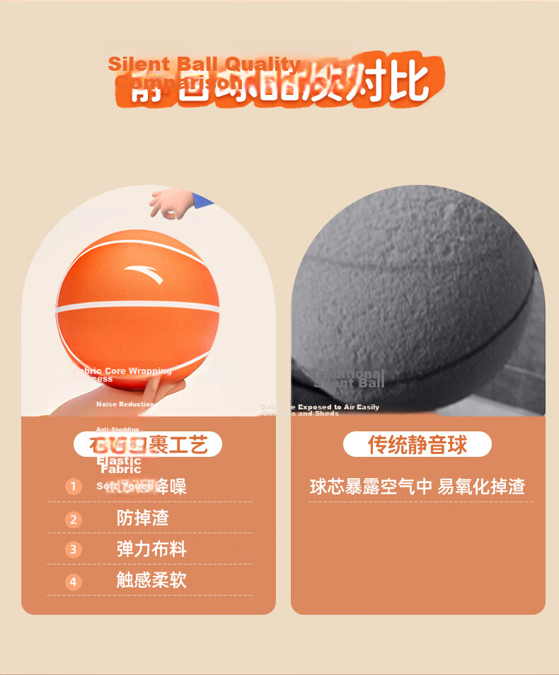 ANTA Silent Ball Children's Fabric No.7 Elastic Ball Home Silent Toy Anti-Crumb Indoor Pat Ball Blue 4