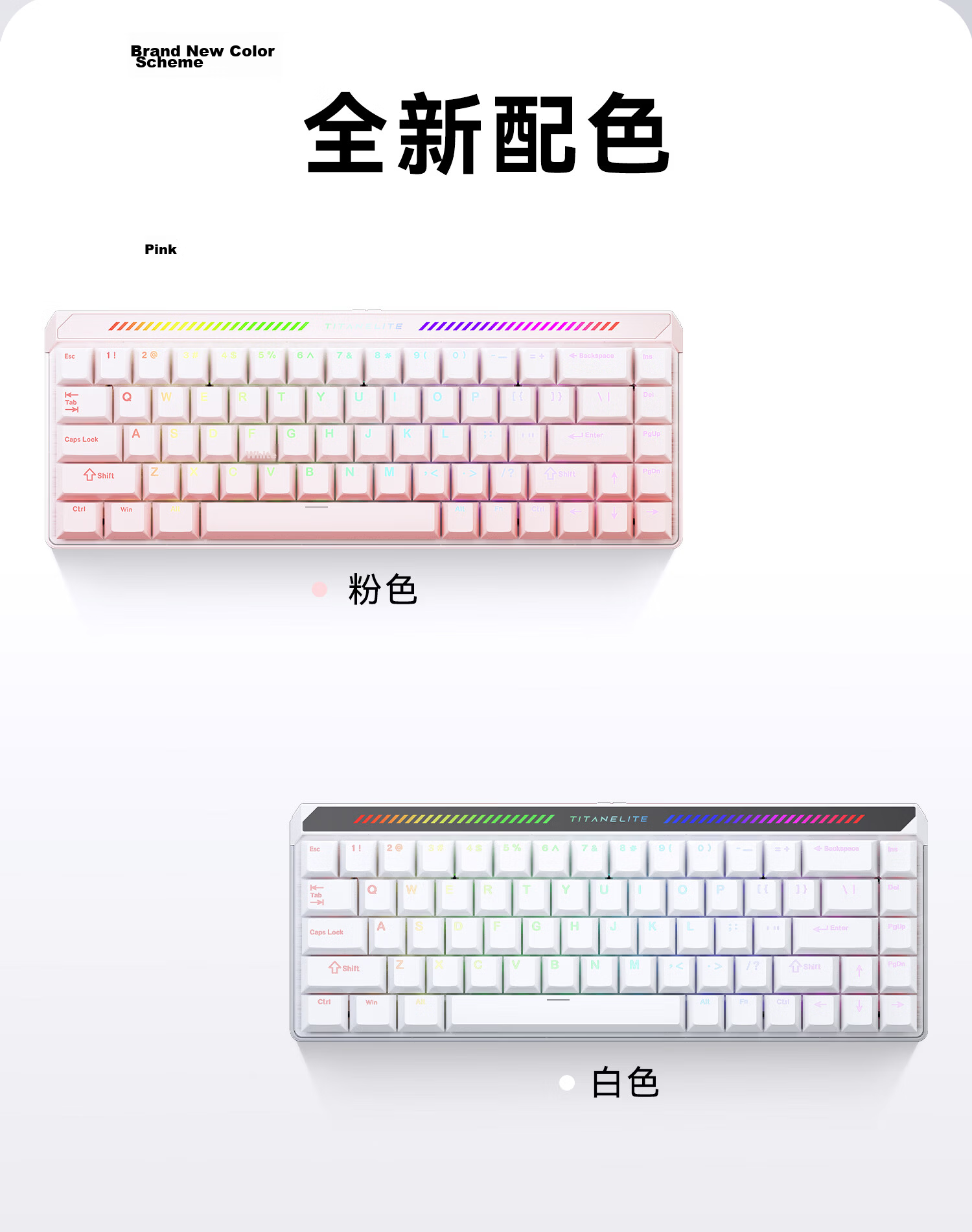 Meijia Lion TITAN 75 Turbo Gaming Magnetic Axis Keyboard Wired Customizable RT Mode 75-Key Pink Floating Light Switches for Gaming and Office 2