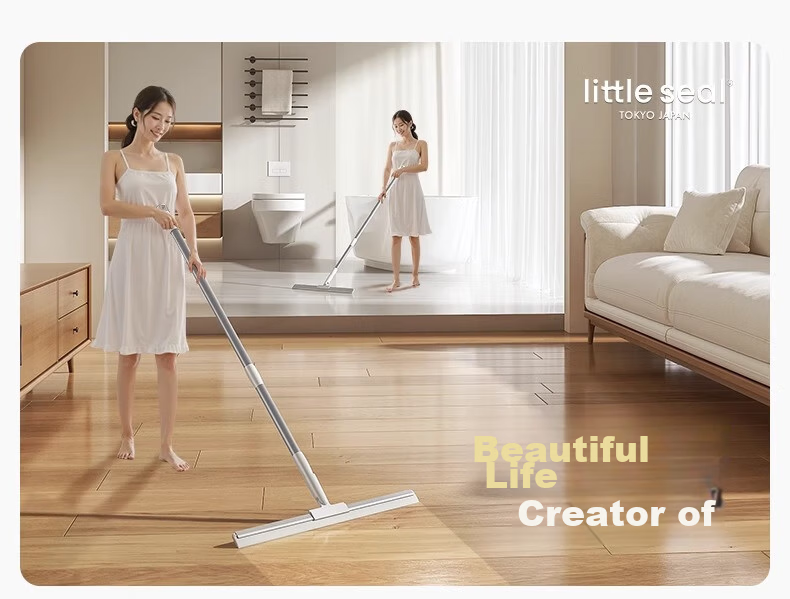 Little Seal Japanese Magic Broom and Squeegee Dual-Use Silicone Bathroom Floor Scraper Mop Large Water Sweeper Tool 1