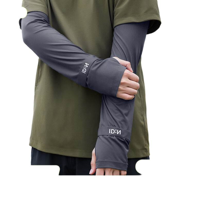 Spapani Summer Men's Ice Silk Loose Sunscreen Arm Sleeves UV Protection Cycling Fishing Gloves Dark Gray