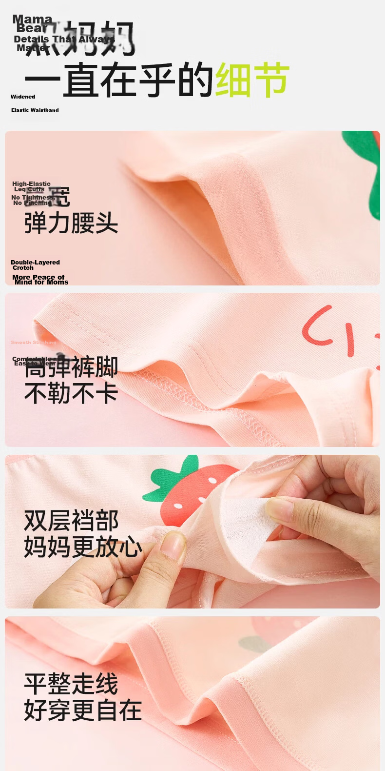 Mianqixiong Girls' Cotton Boxer Briefs 95% Cotton Children's Underwear Lemon Girl M023-5 Pack 13
