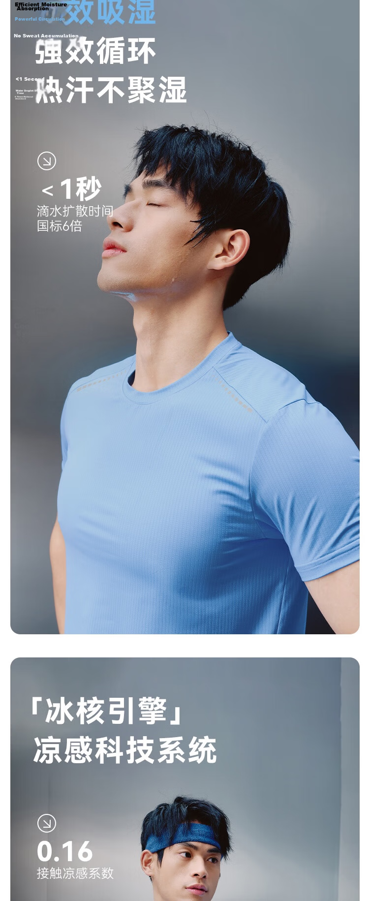 JD Jingzao Summer Men's Cooling Short Sleeve Quick-Dry Fitness Running Training Outdoor Sports T-Shirt White L 7