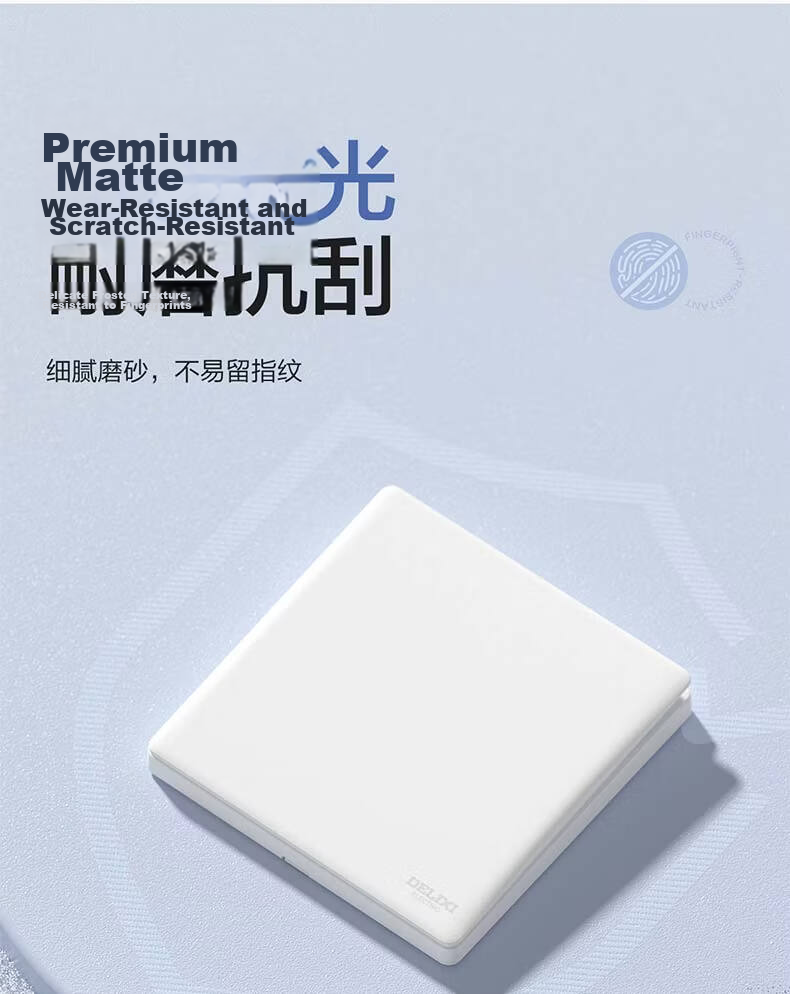 DELIXI Switch Socket CD806 Matte Frosted Cream Style Large Panel Category 6 Computer Socket Jade White 6