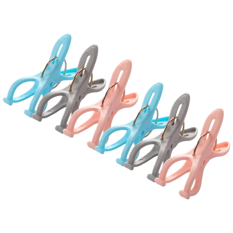 Chahua Clothes Hanger Clips 6-Pack Windproof Large Laundry Clips for Socks and Bedding