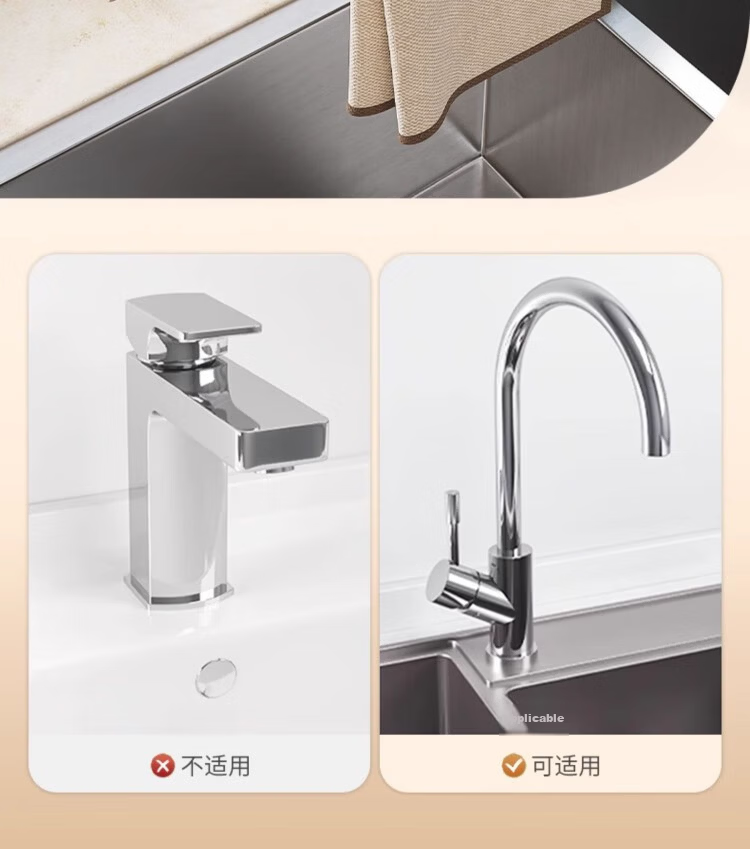 Jiabangshu Kitchen Faucet Storage Rack Sink Dishwashing Vegetable Washing Sponge Steel Wire Ball Organizer Draining Basket 8