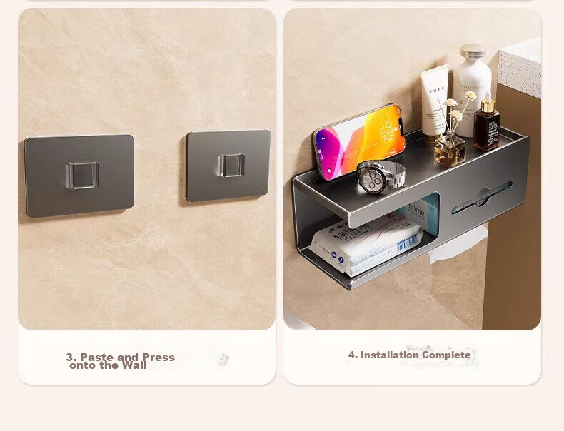 YOUQIN Bathroom Toilet Paper Holder 2026 New Wall-Mounted Tissue Box No-Drill Toilet Paper Storage Rack 18