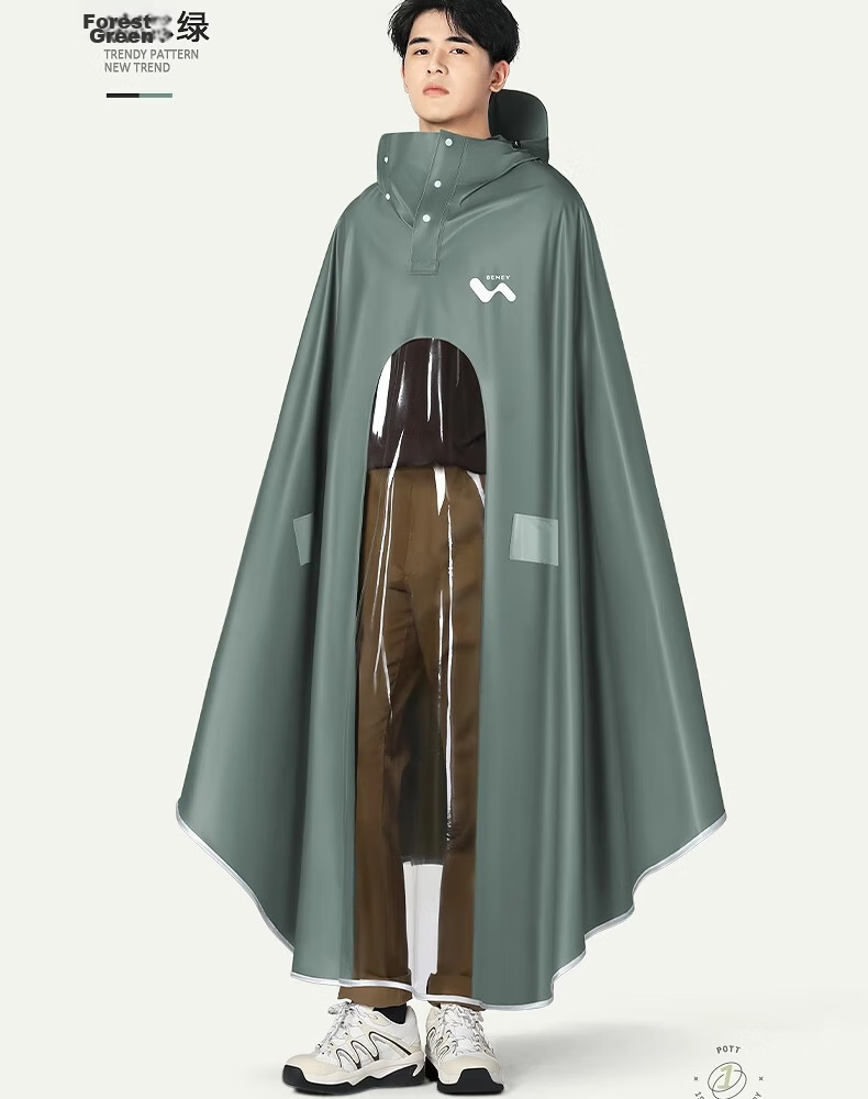 Beimei Extra Large Thickened Long Electric Vehicle Raincoat Full Body Windproof Heavy Rainproof Unisex Single Adult Battery Motorcycle Rain Poncho 15