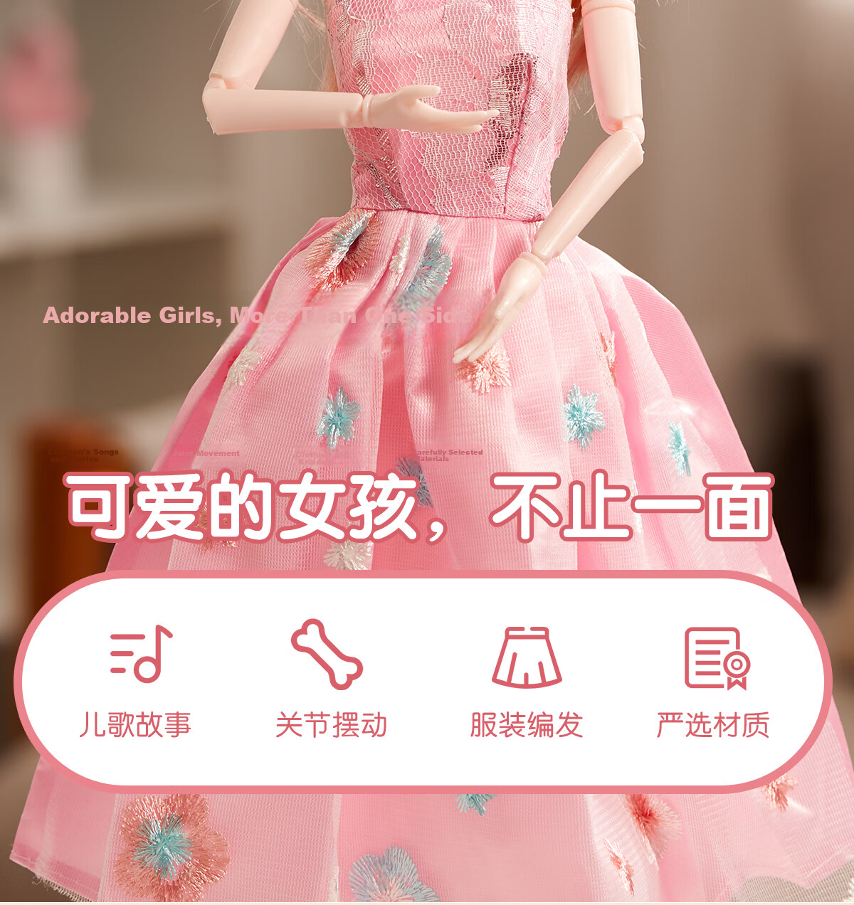 Dimoarch Dress-Up Doll Toy for Girls Princess Dress-Up Single Set Age 3-6 Birthday Gift 1