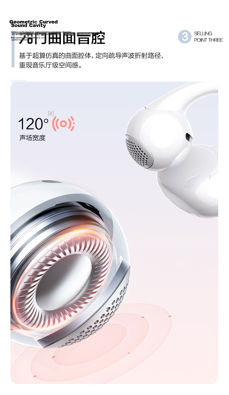 Tangmai Q5 Open-Ear Clip-On Bluetooth Bone Conduction Wireless AI Translation Sports Running Sweatproof Gaming Low Latency Long Battery Life Noise Cancelling Valentine's Day New Year Gift Blue 16