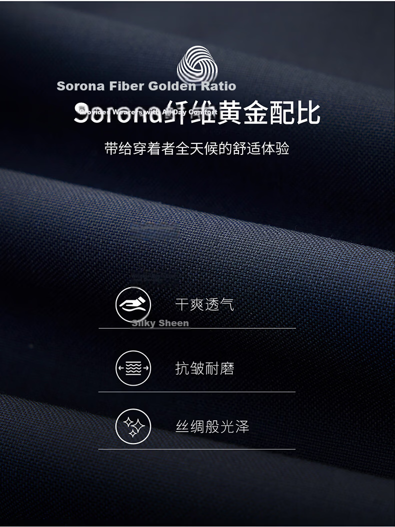 Shirt Lao Luo [Platinum Master Single Suit] Machine Washable Merino Wool Sorona Notch Lapel Suit 251Z0S516N 8