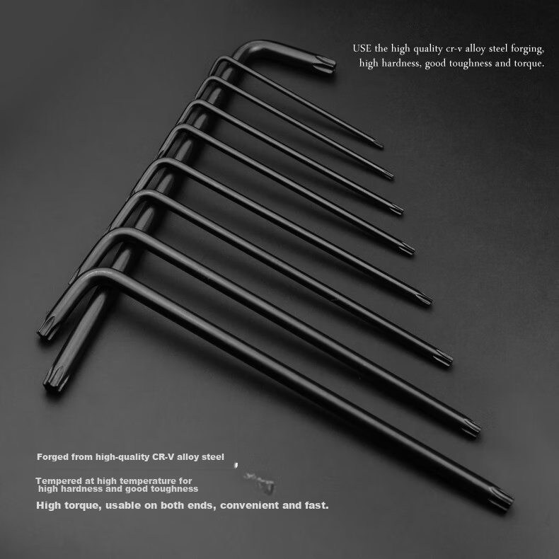 JERXUN Plum Blossom Hex Key Wrench Set 9-Piece Extended Hole Cross Hexagon L-Shaped Screwdriver Kit 4