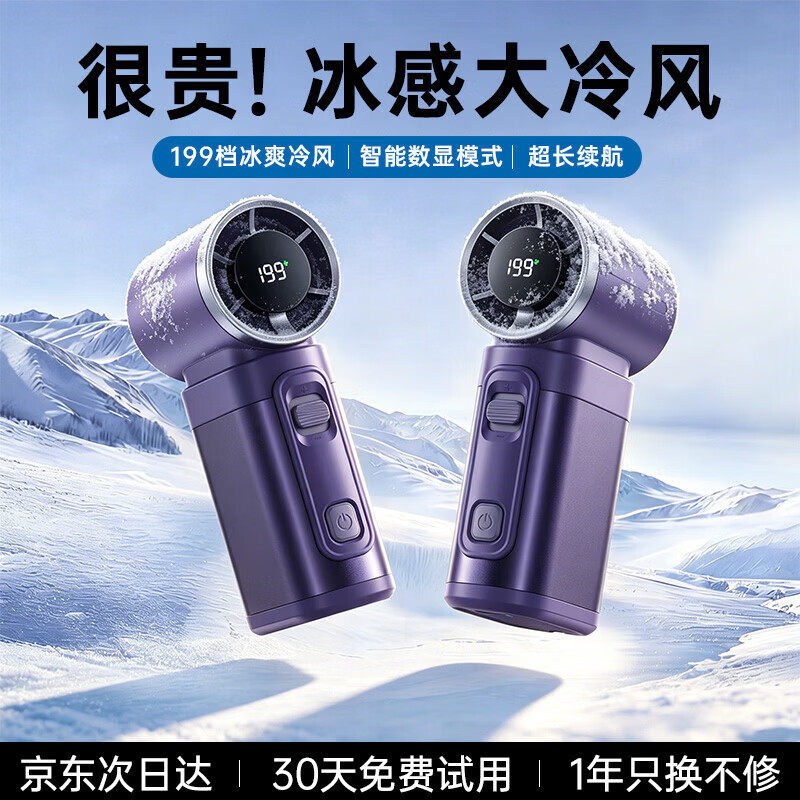 REMAX 16°C Cooling Mini Air Conditioner High-Speed Handheld Fan Foldable Portable Outdoor Desktop USB Neck Hanging Rechargeable Silent Long Battery Life Small Fan for Students Dormitory