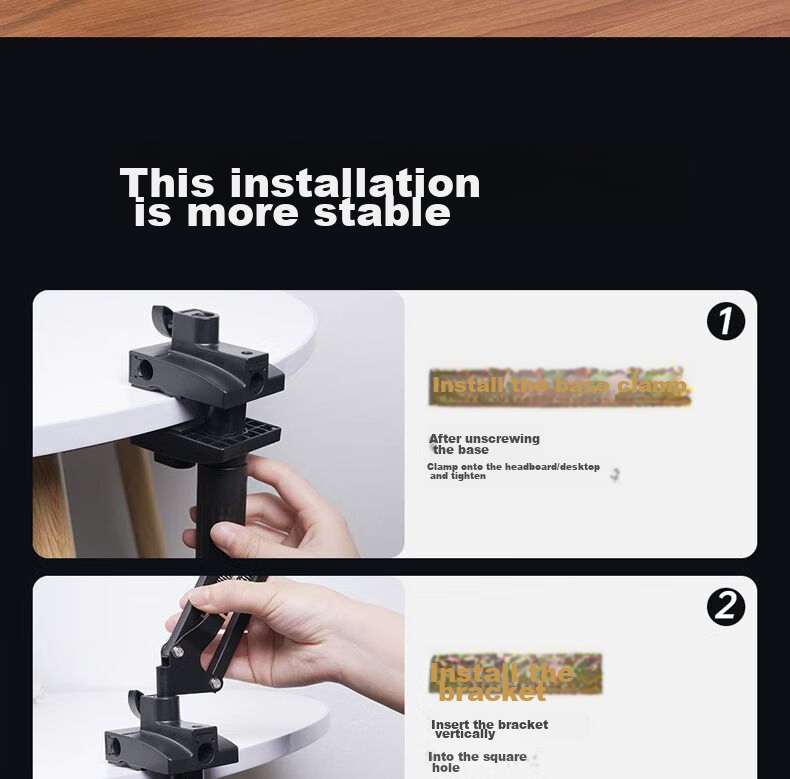 LINGCHEN Tablet Stand, Bedside Phone Holder, Lazy Stand, IPad Desktop Multi-Functional Armrest, Bedside Video Watching, Online Classes, Overhead Shooting, 360° Adjustable Support Stand, LC-CT 29