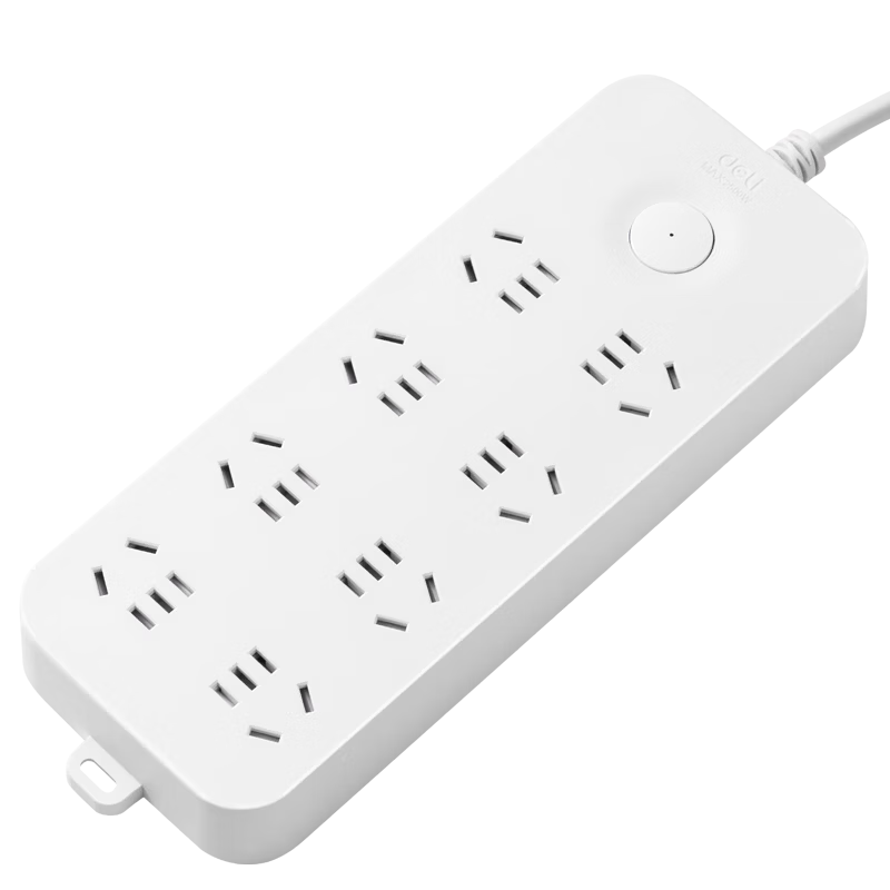 Deli 3C Certified National Standard Safety Power Strip Extension Cord with Master Switch 8 Outlets 1.8m LU9052(1.8)