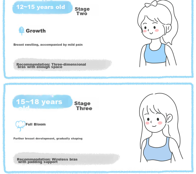 MiiOW Adolescent Shaping Underwear Girls Teen Vest Sports Bra for Middle and High School Students 38