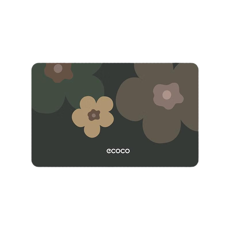Ecoco Bathroom Absorbent Floor Mat Quick-Dry Non-Slip Soft Geometric Bath Rug for Home Entrance Toilet