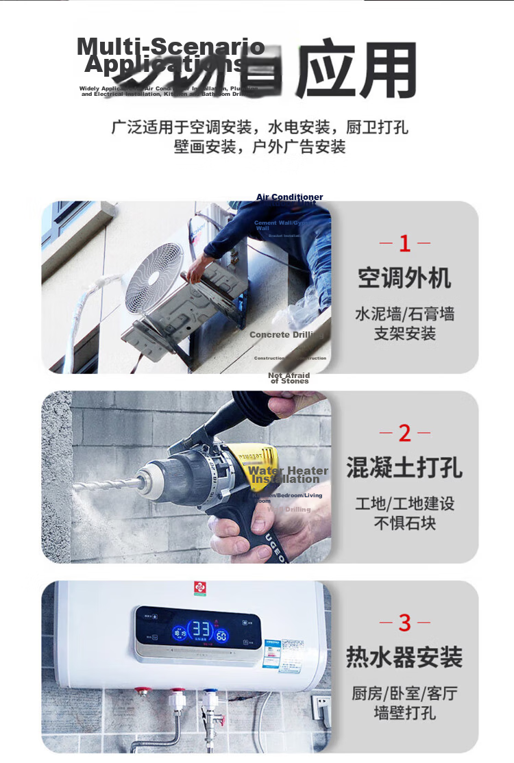 BERRYLION Electric Hammer Impact Drill Bit Two-Groove Two-Slot Cement Concrete Wall Drilling and Slotting Round Shank 6*150mm 8