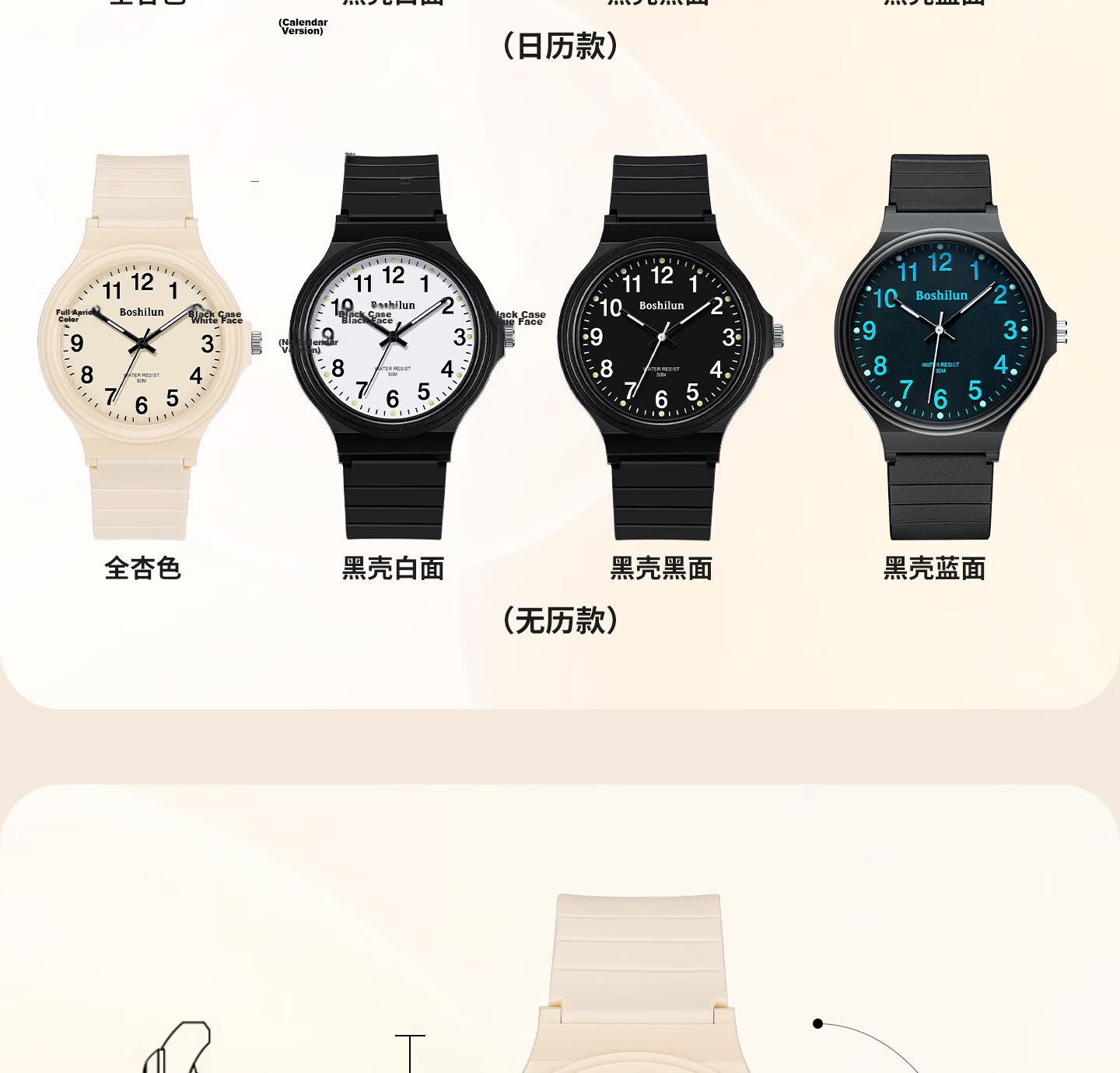 Bausch & Lomb Women's Watch for High School Students Exam Use Silent Waterproof Sports Quartz Watch for Kids Only Time Display 22