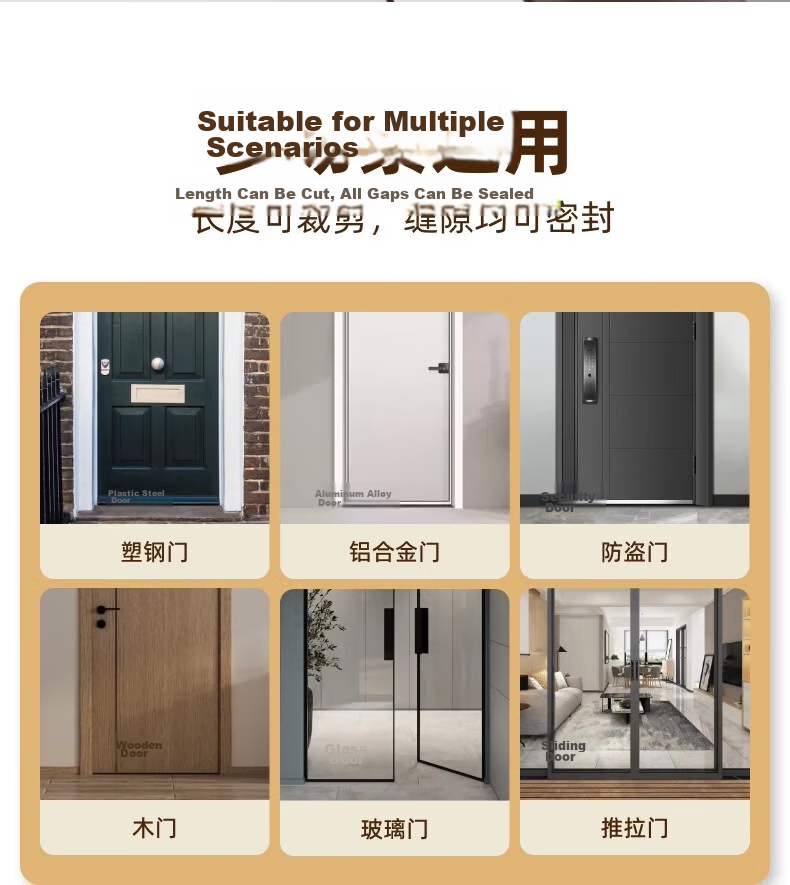 Xuanjia Mital Door Gap Sealing Strip Soundproof Windproof Bedroom Door Window Frame Bottom Draft Stopper 14