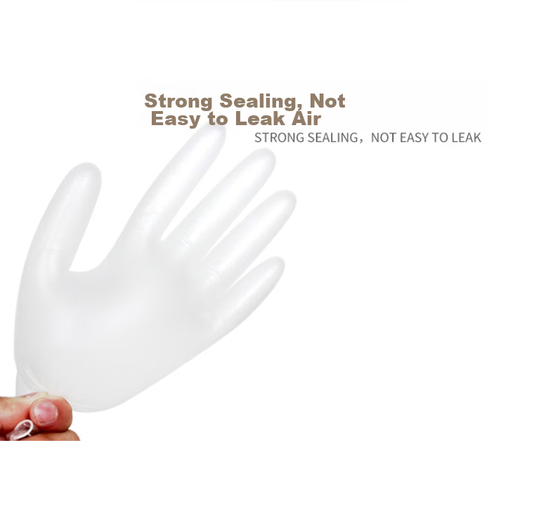 WOLSGIN Disposable PVC Gloves, 100 Pieces/box, Medium Size, Food-Grade, for Household Chores, Dishwashing, Kitchen Use, Waterproof, 12 Inches Extended 6