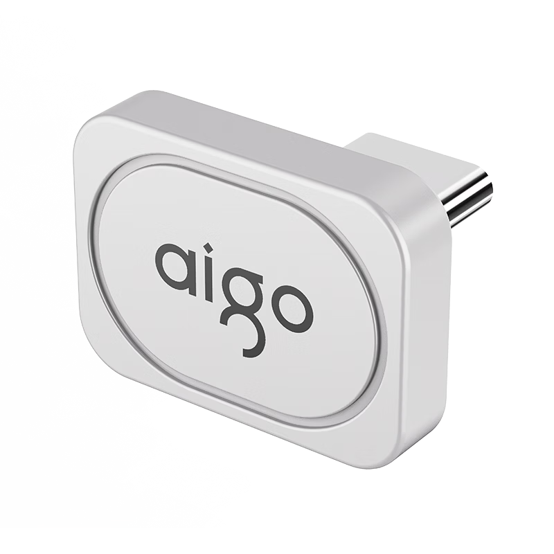 Aigo 16GB USB 2.0 AT10 Mini Silver Metal Type-C USB Flash Drive Compatible with Mobile Phones and Computers