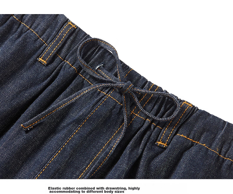 Peacebird Women's High-Waist Loose Lantern Wide-Leg Denim Jeans Elastic Waist Dark Blue Denim Pants L 37