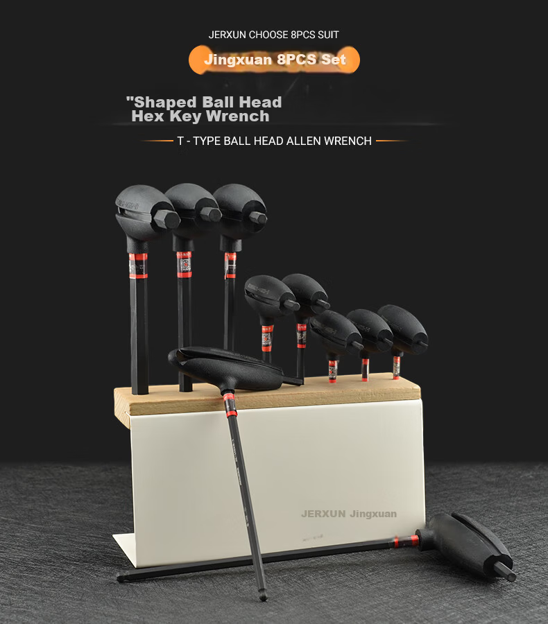 JERXUN S2 Hex Key Wrench Set Hexagon Screwdriver Ball Head Flat Head Extended T-Handle 12