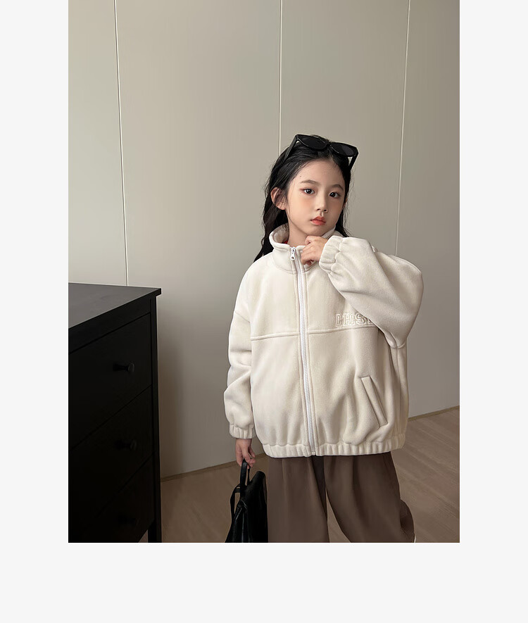 LUSON Chen Da Zhu Girls' Jacket, Autumn And Winter New Style, Double-Sided Fleece, Children's Sports Outerwear, New Year's Outfit 25