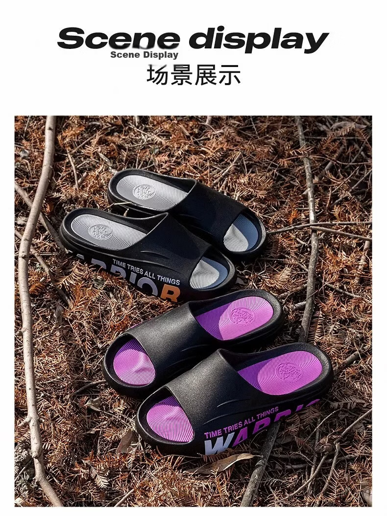 Huili Men's Slippers, Summer Thick-Soled Non-Slip Bathroom Slide Sandals, Outdoor Wear, Soft Sole, Durable Beach Sandals, Black And Gray, Size 42-43 14