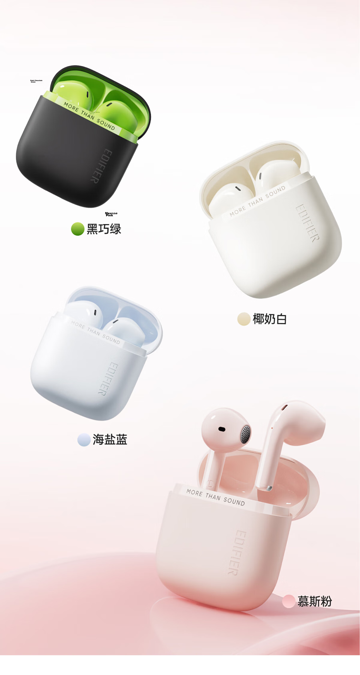 EDIFIER Zero Air Pro True Wireless Bluetooth Earbuds Semi-In-Ear Bluetooth 6.0 Compatible with Apple Huawei Xiaomi Phones Black Pink Graduation Gift 9