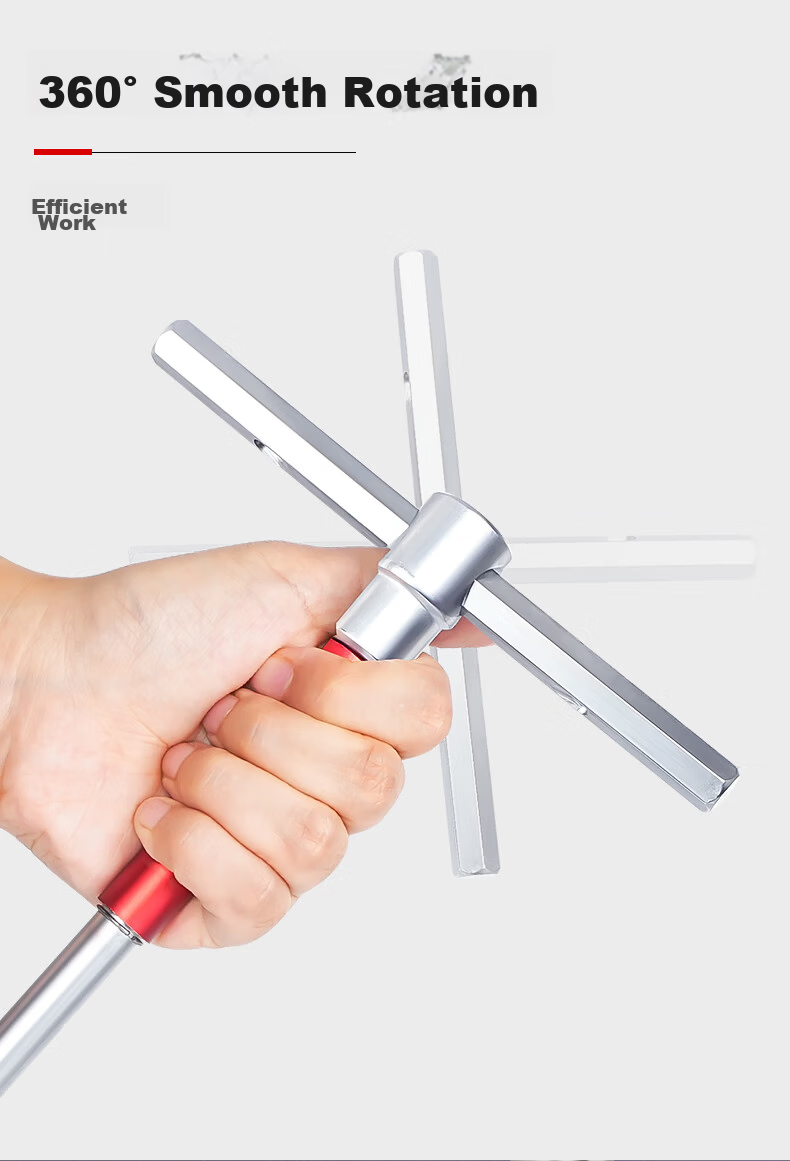Kuanteng Industrial Grade T-Handle Hex Key Sliding Bar Wrench Set Extended Universal T-Shape Extra Long High Hardness Sliding Rod 3