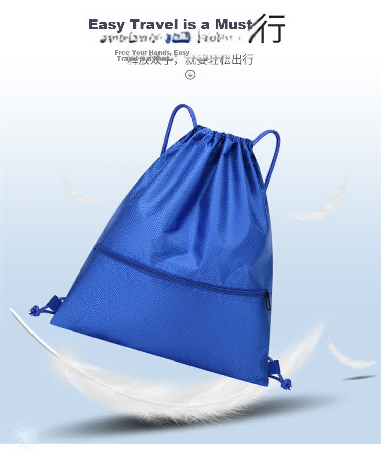 EEKIKS Drawstring Cinch Travel Backpack Running Sports Beach Outdoor Portable Storage Shoulder Bag Blue 4