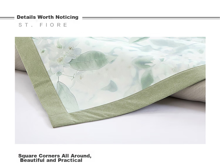 FUANNA Cooling Mat 1000D Ice Silk Washable Machine Washable Class A Antibacterial Single Summer Mat 1.2x2m Mint 12