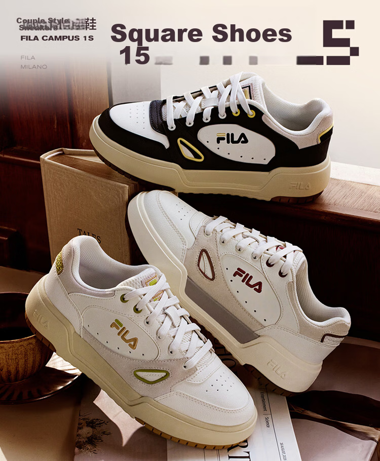 FILA Official Women's CAMPUS 1S Sneakers 2026 Spring Square Casual Shoes 2