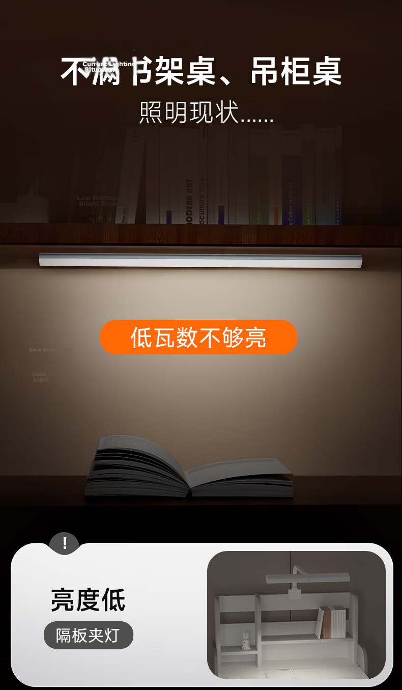 Kids Vision Clip-On Desk Lamp Eye Protection Student Study Table Full Spectrum Wardrobe Bunk Bed Study Light GA-36W 10