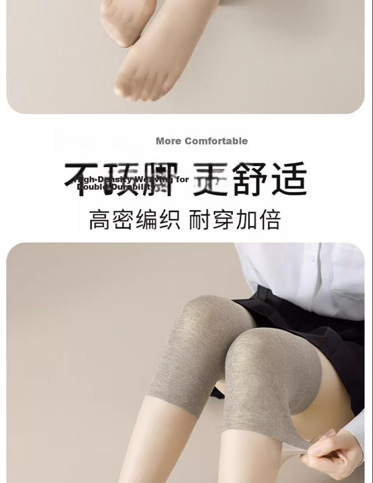 LangSha Women's Knee-Protection Stockings for Air-Conditioned Rooms, 7A Antibacterial Summer Mid-Calf Cold-Resistant High Knee-High Socks 9