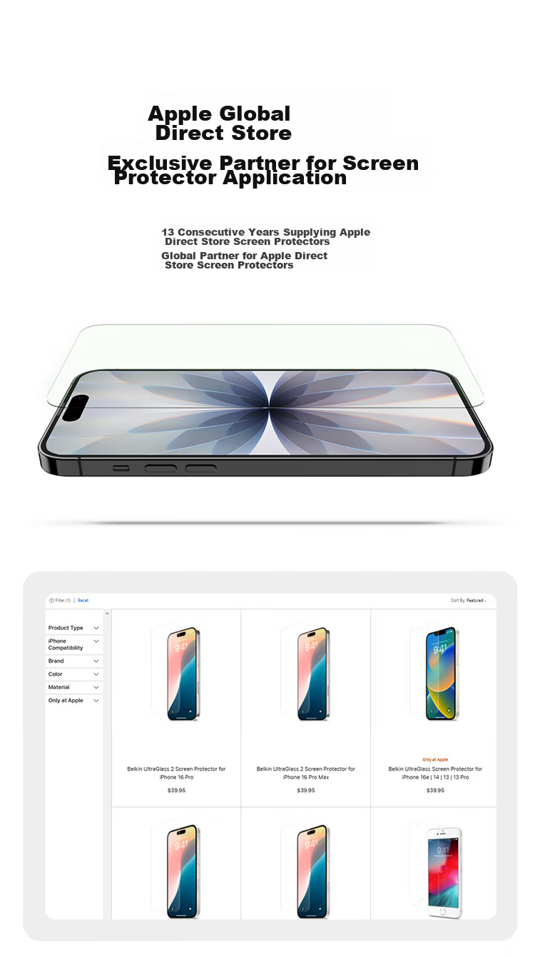 BELKIN Privacy Screen Protector for IPhone 17 Tempered Glass Film, Anti-Peeping Film, Anti-Bacterial Anti-Drop Protective Film OVA169fq-REV 2